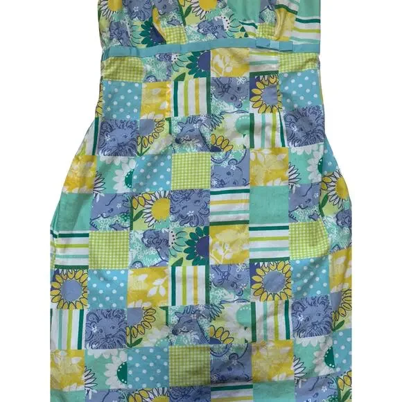 Vintage Lilly Pulitzer Patchwork Halter Mini Dress Size 4 - Picture 3 of 5